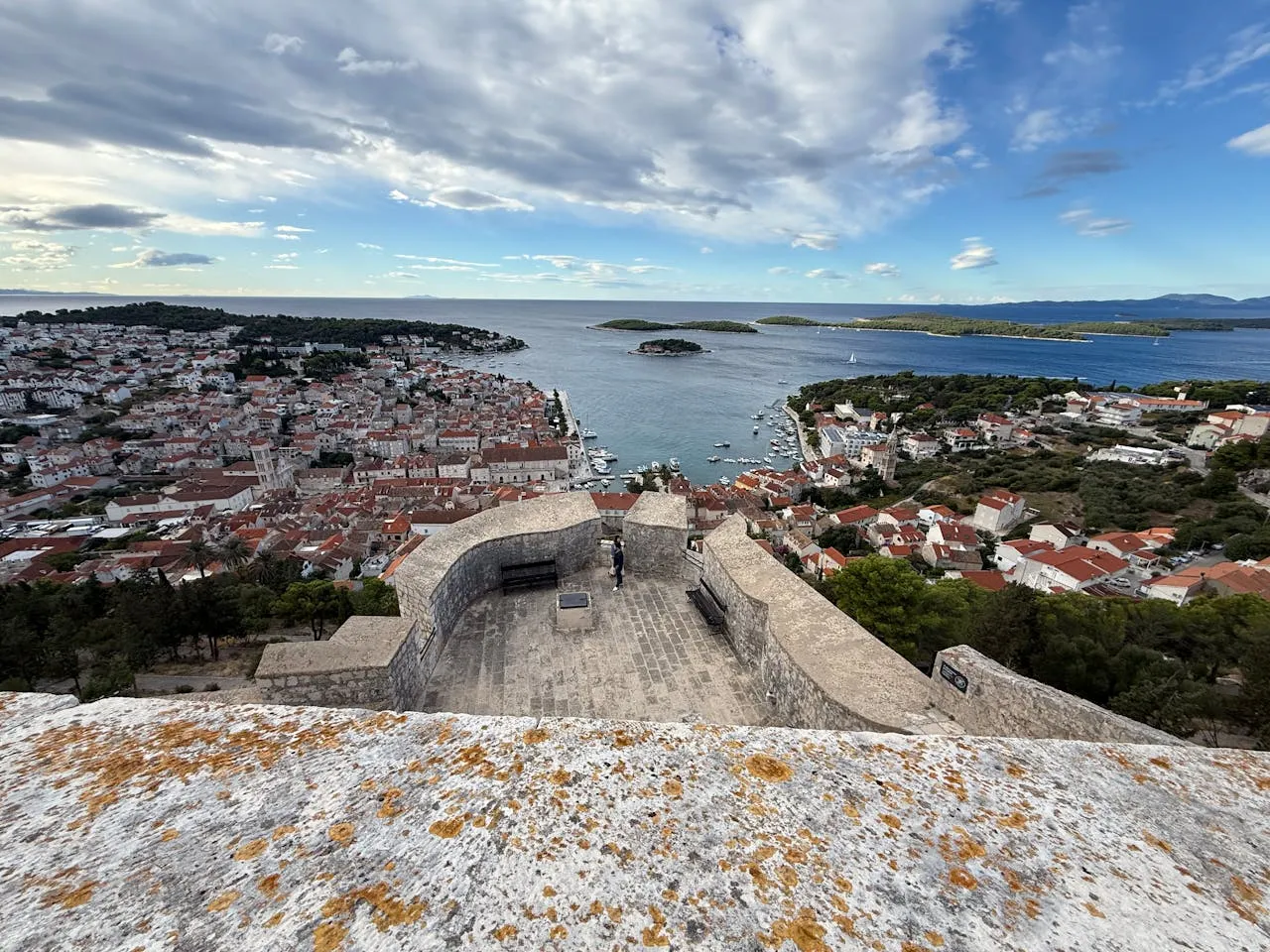 View from Fortica fortress over Hvar town and Pakleni Islands, Croatia.jpg